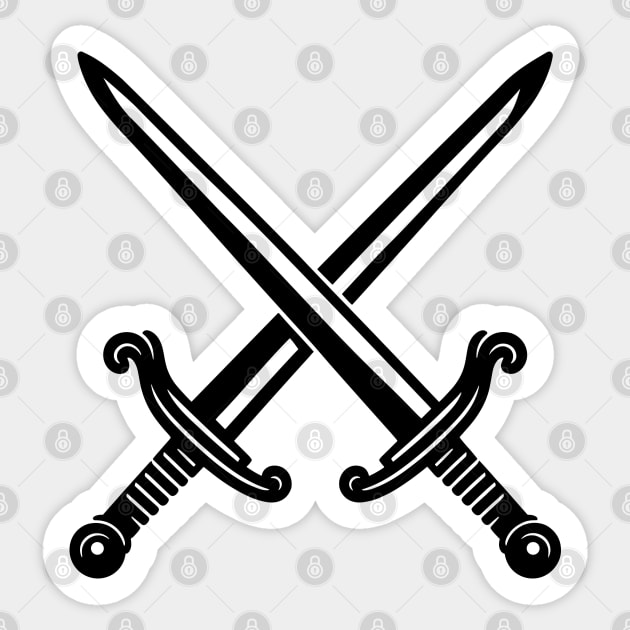 Crossed Swords Sticker by KayBee Gift Shop